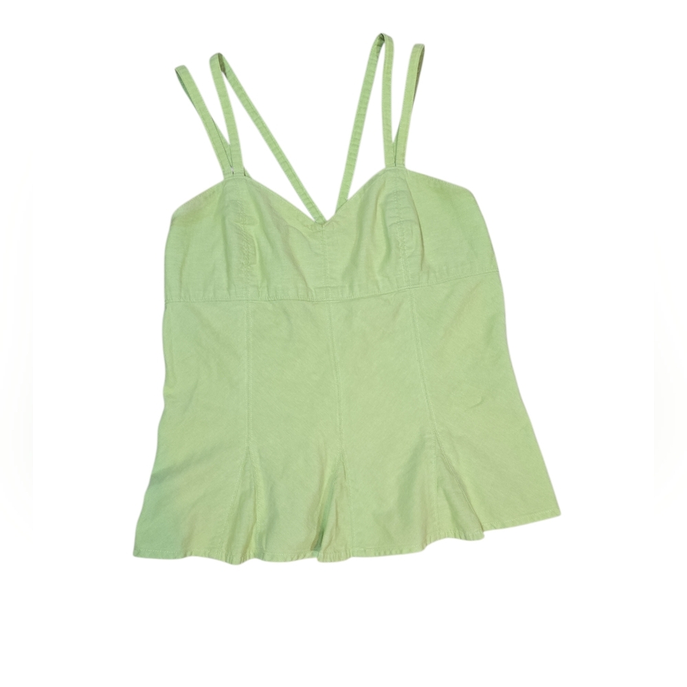 Gotcha Covered Y2K Cotton Green Babydoll Styke Strappy Tank Top Small
